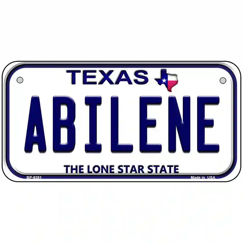 Abilene Texas Novelty Metal License Plate 6" x 3" (BP)