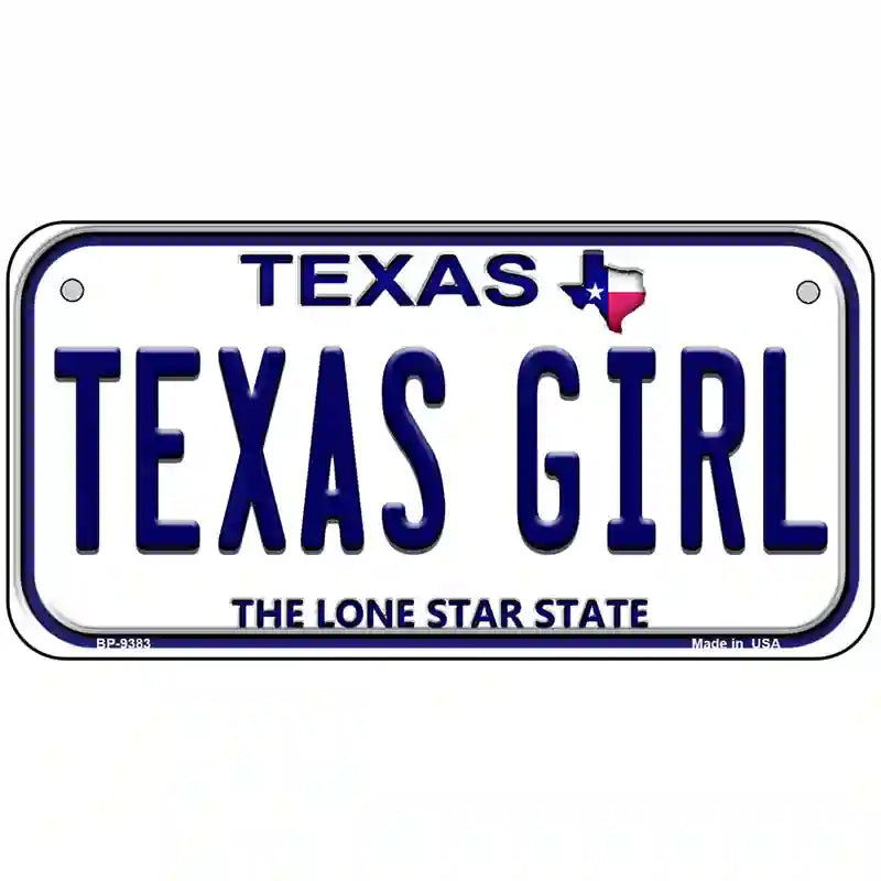 Texas Girl Texas Novelty Metal License Plate 6" x 3" (BP)