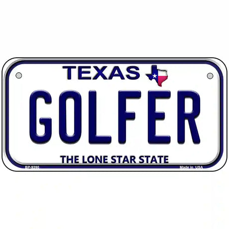 Golfer Texas Novelty Metal License Plate 6" x 3" (BP)