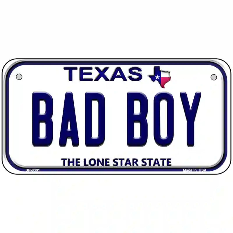 Bad Boy Texas Novelty Metal License Plate 6" x 3" (BP)