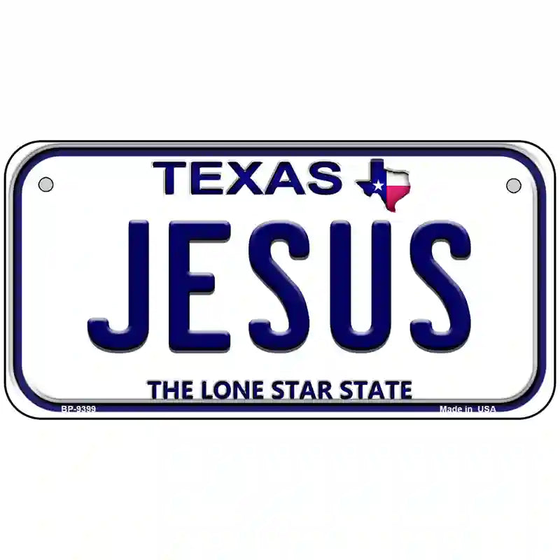 Jesus Texas Novelty Metal License Plate 6" x 3" (BP)