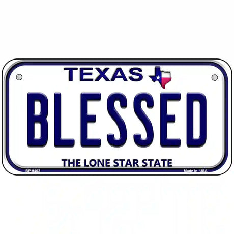 Blessed Texas Novelty Metal License Plate 6" x 3" (BP)