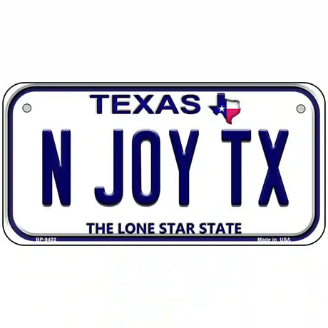 N Joy TX Texas Novelty Metal License Plate 6" x 3" (BP)