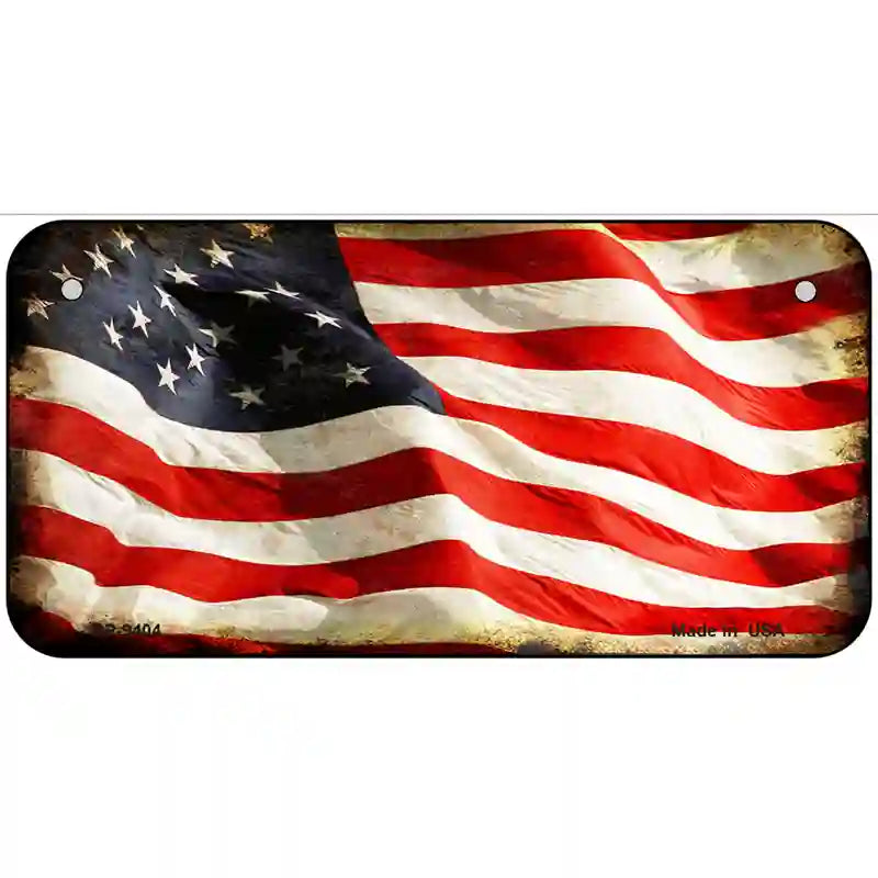 American Vintage Flag Novelty Metal License Plate 6" x 3" (BP)