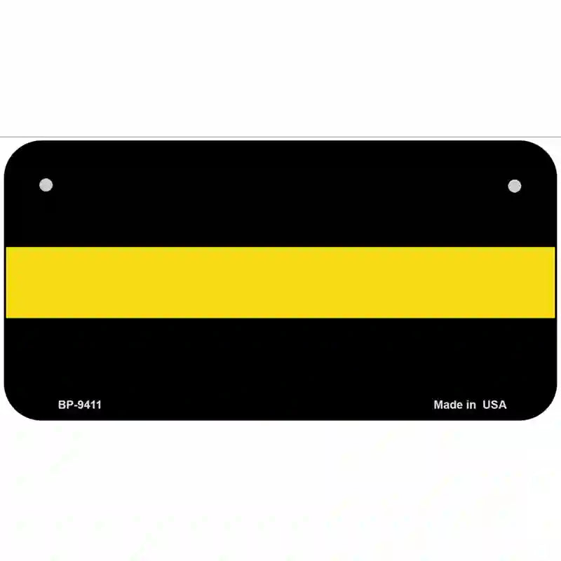 Thin Yellow Line Novelty Metal License Plate 6" x 3" (BP)