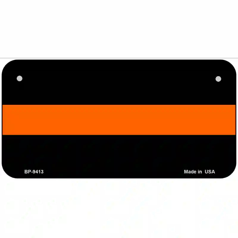 Thin Orange Line Novelty Metal License Plate 6" x 3" (BP)