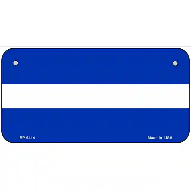 Thin White Line On Blue Novelty Metal License Plate 6" x 3" (BP)