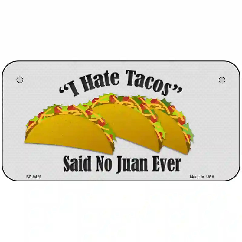 Tacos Novelty Metal License Plate 6" x 3" (BP)