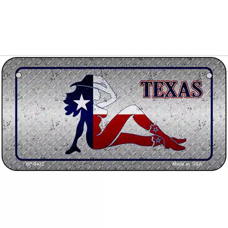 Texas Girl Diamond Novelty Metal License Plate 6" x 3" (BP)