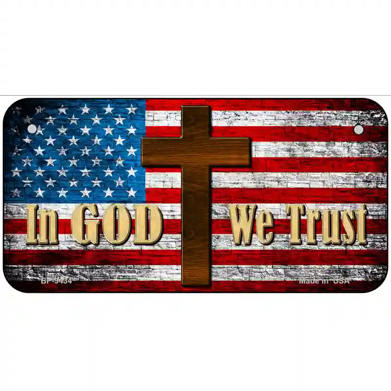 God We Trust Metal Novelty License Plate 6" x 3" (BP)