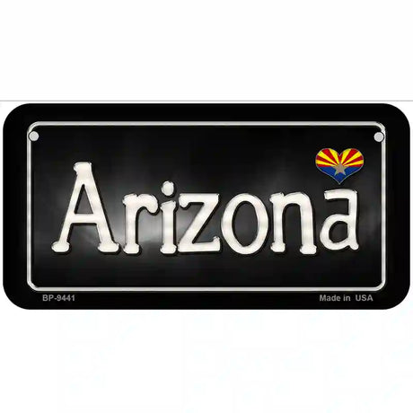 Arizona Flag Script Metal Novelty License Plate 6" x 3" (BP)