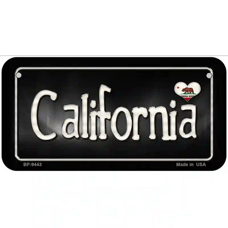 California Flag Script Metal Novelty License Plate 6" x 3" (BP)