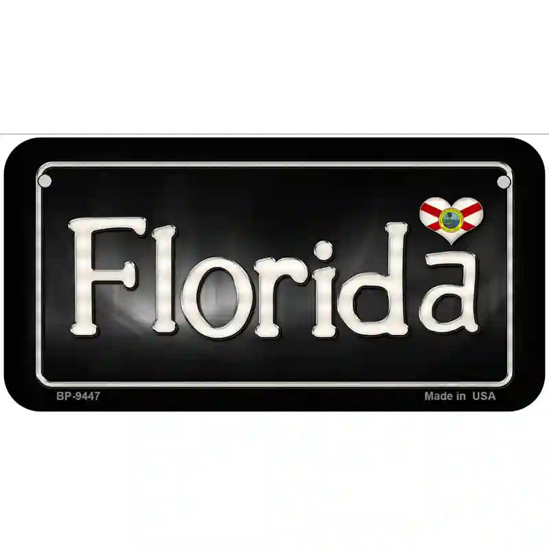 Florida Flag Script Metal Novelty License Plate 6" x 3" (BP)