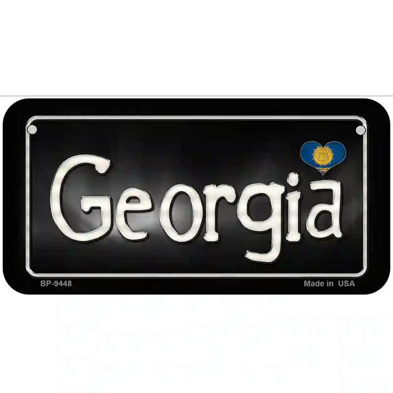 Georgia Flag Script Metal Novelty License Plate 6" x 3" (BP)