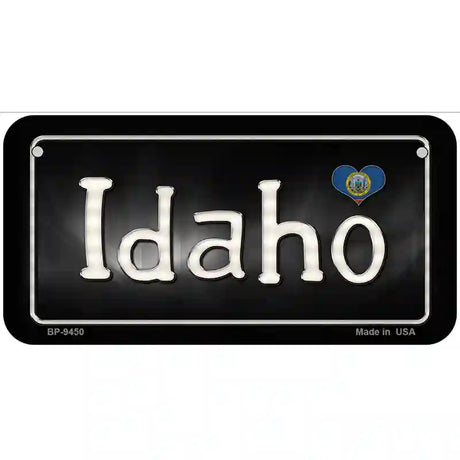 Idaho Flag Script Metal Novelty License Plate 6" x 3" (BP)