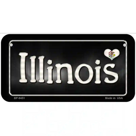 Illinois Flag Script Metal Novelty License Plate 6" x 3" (BP)