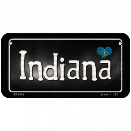 Indiana Flag Script Metal Novelty License Plate 6" x 3" (BP)