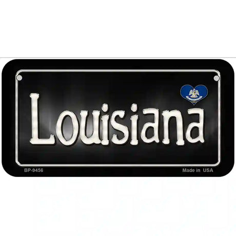 Louisiana Flag Script Metal Novelty License Plate 6" x 3" (BP)