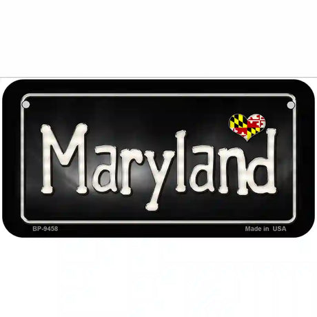 Maryland Flag Script Metal Novelty License Plate 6" x 3" (BP)