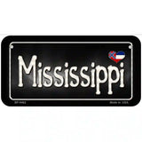 Mississippi Flag Script Metal Novelty License Plate 6" x 3" (BP)