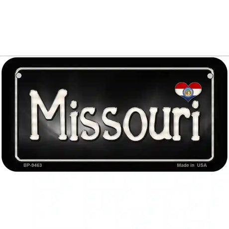 Missouri Flag Script Metal Novelty License Plate 6" x 3" (BP)