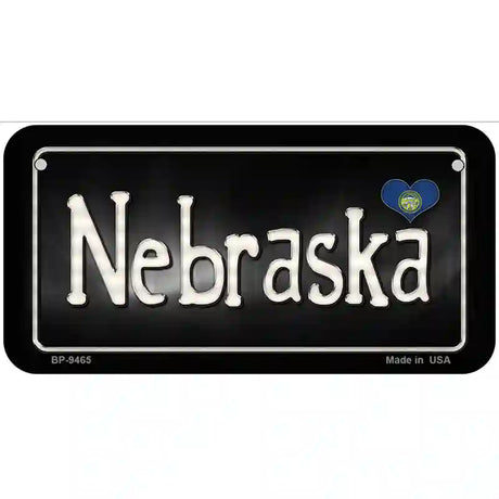 Nebraska Flag Script Metal Novelty License Plate 6" x 3" (BP)