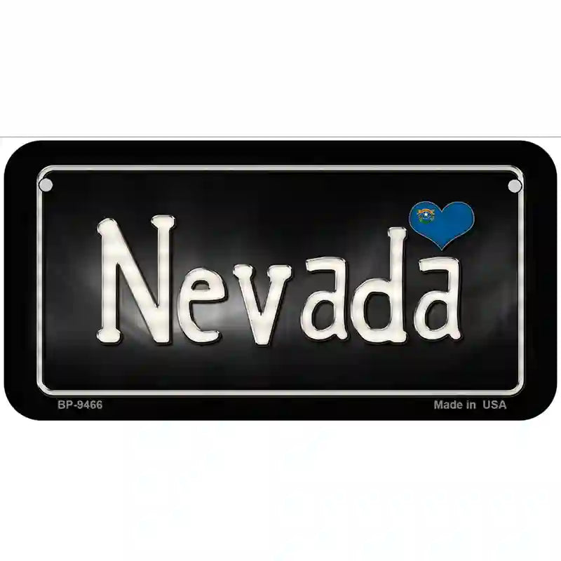 Nevada Flag Script Metal Novelty License Plate 6" x 3" (BP)