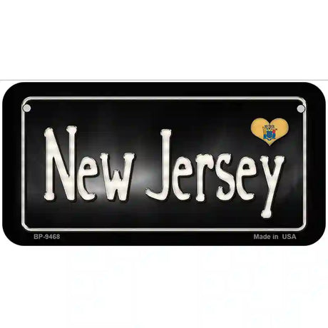 New Jersey Flag Script Metal Novelty License Plate 6" x 3" (BP)