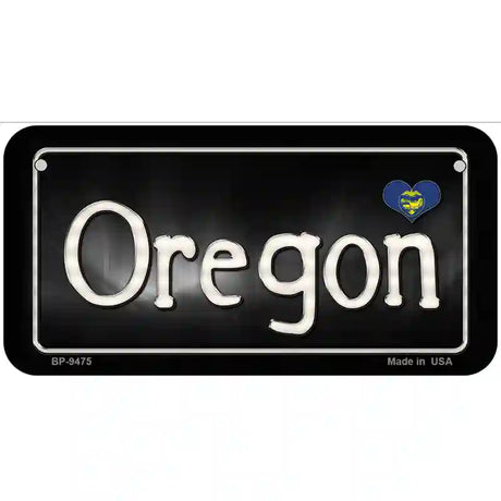 Oregon Flag Script Metal Novelty License Plate 6" x 3" (BP)