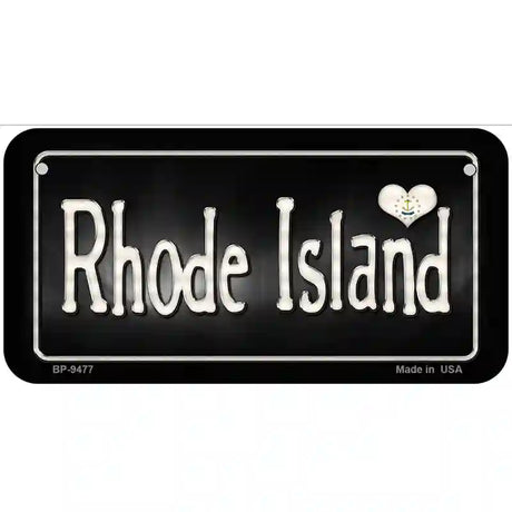 Rhode Island Flag Script Metal Novelty License Plate 6" x 3" (BP)