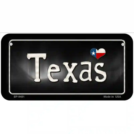 Texas Flag Script Metal Novelty License Plate 6" x 3" (BP)