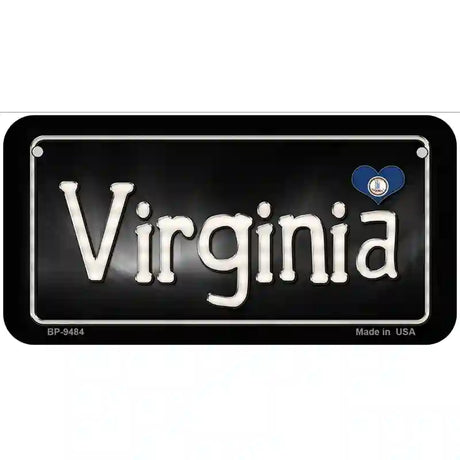 Virginia Flag Script Metal Novelty License Plate 6" x 3" (BP)