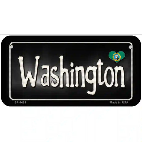 Washington Flag Script Metal Novelty License Plate 6" x 3" (BP)