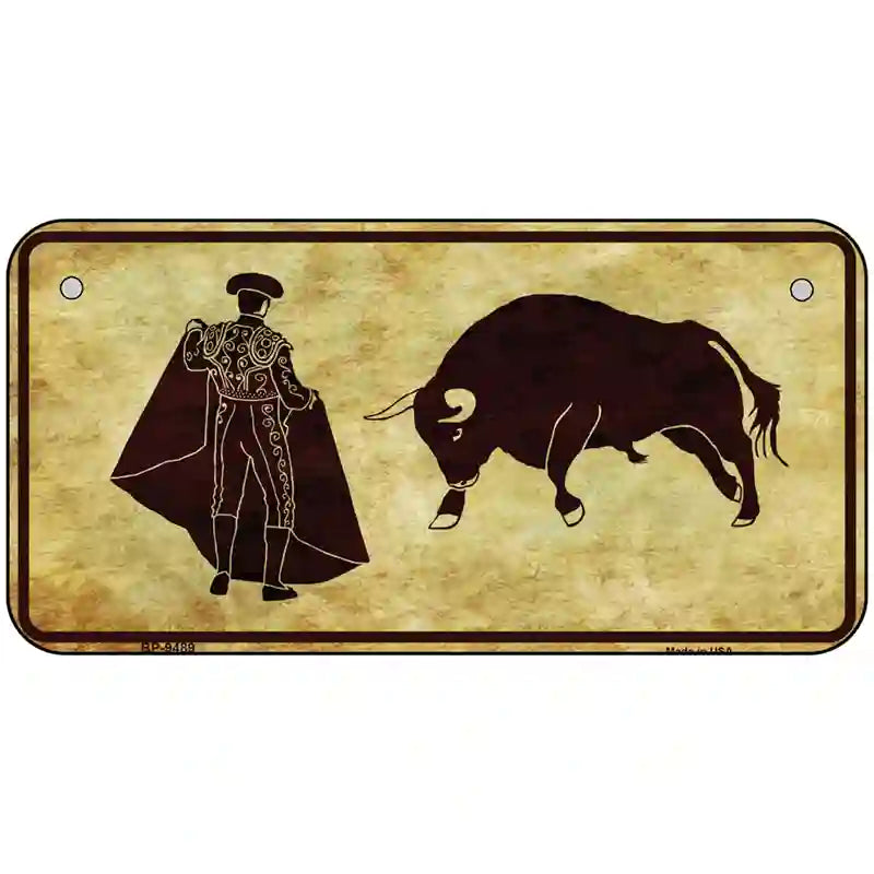 Bullfight Novelty Metal License Plate 6" x 3" (BP)