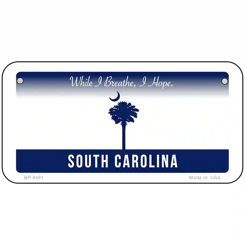 South Carolina Dark Blue Blank Novelty Metal License Plate 6" x 3" (BP)