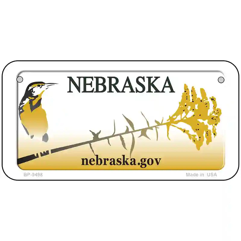 Nebraska Novelty Metal License Plate 6" x 3" (BP) / Yes