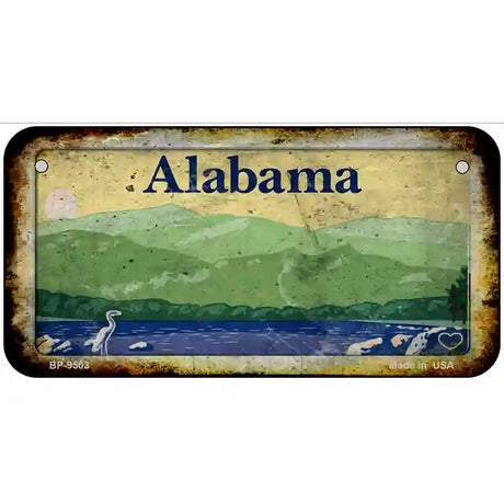 Alabama Rusty Novelty Metal License Plate 6" x 3" (BP)