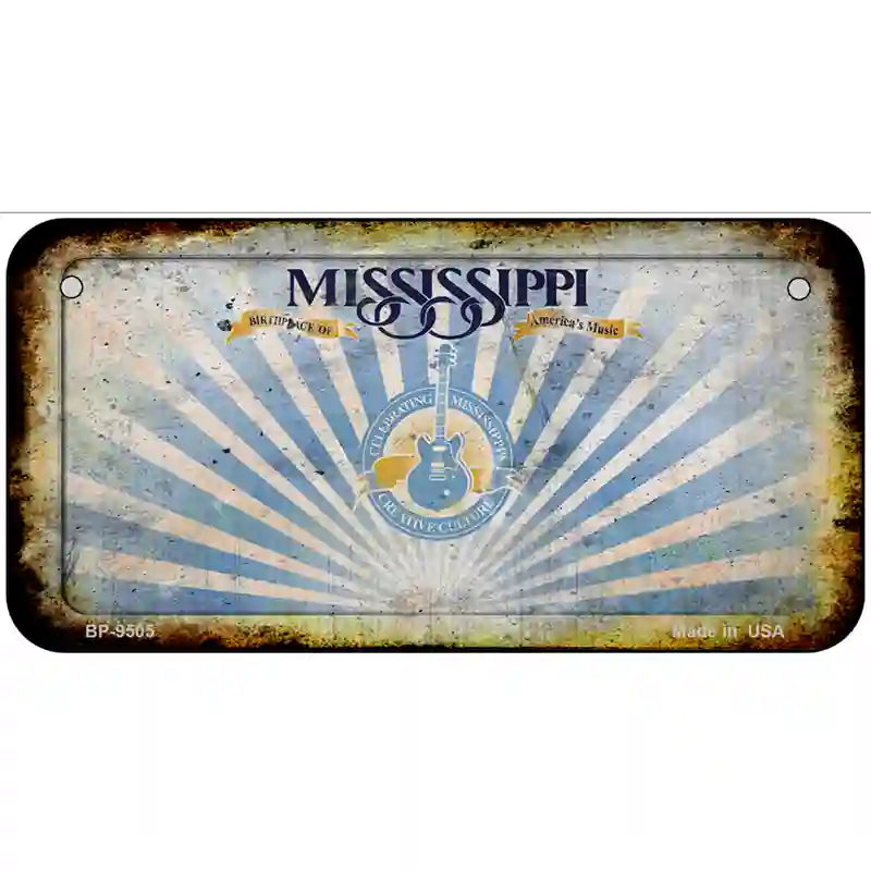 Mississippi Rusty Novelty Metal License Plate 6" x 3" (BP) / Yes