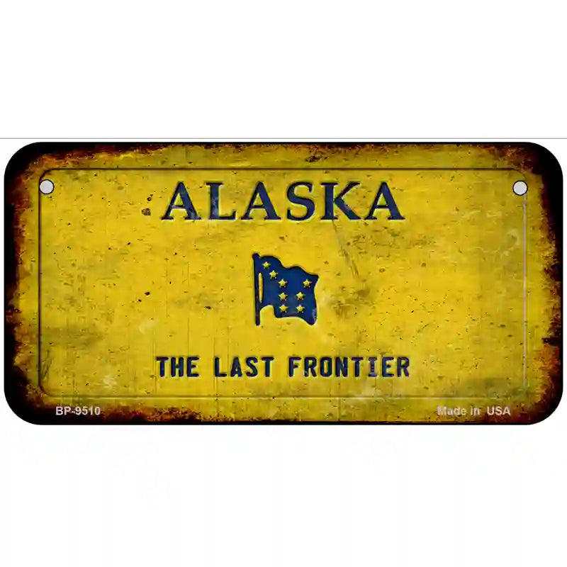 Alaska Rusty Novelty Metal License Plate 6" x 3" (BP) / Yes