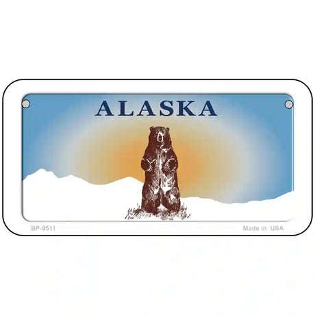 Alaska Bear Novelty Metal License Plate 6" x 3" (BP)