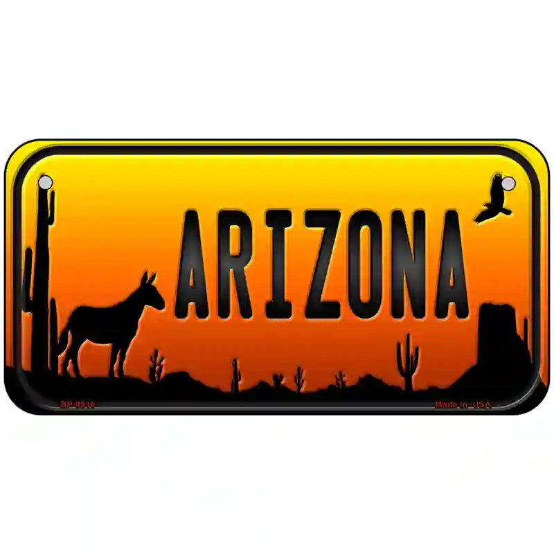 Donkey Arizona Scenic Novelty Metal License Plate 6" x 3" (BP)