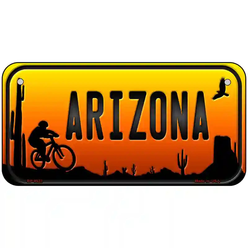 Biker Arizona Scenic Novelty Metal License Plate 6" x 3" (BP)