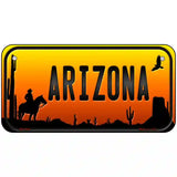 Cowboy Arizona Scenic Novelty Metal License Plate 6" x 3" (BP)