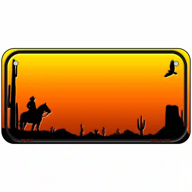 Cowboy Blank Scenic Novelty Metal License Plate 6" x 3" (BP)