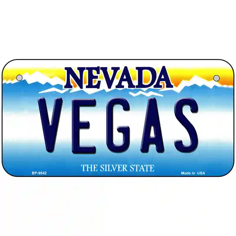 Vegas Nevada Novelty Metal License Plate 6" x 3" (BP)