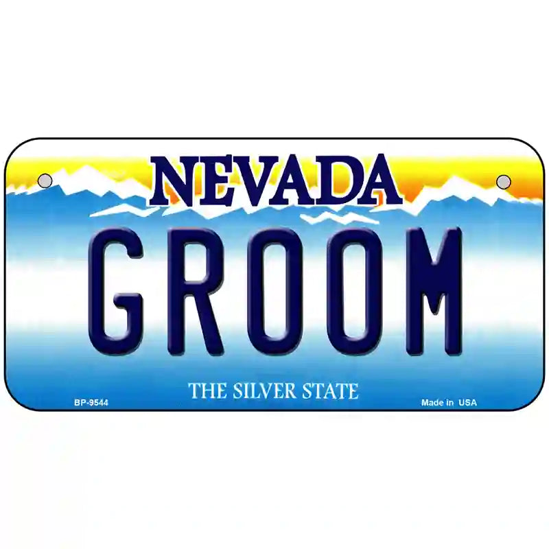 Groom Nevada Novelty Metal License Plate 6" x 3" (BP)