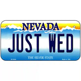 Just Wed Nevada Novelty Metal License Plate 6" x 3" (BP)