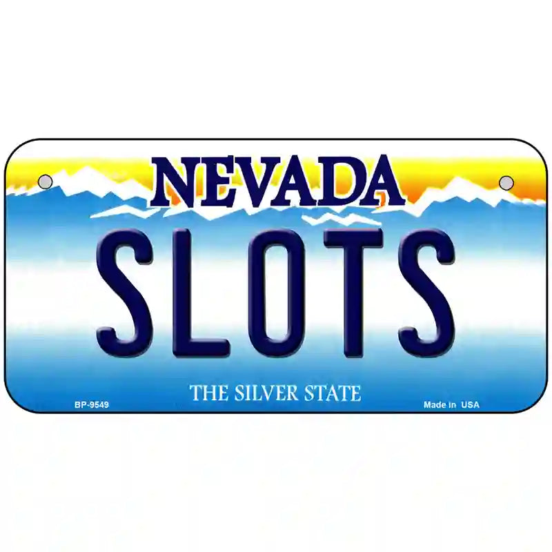 Slots Nevada Novelty Metal License Plate 6" x 3" (BP)