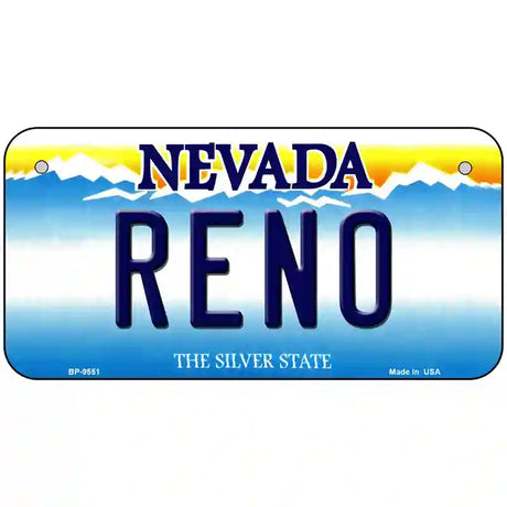 Reno Nevada Novelty Metal License Plate 6" x 3" (BP)