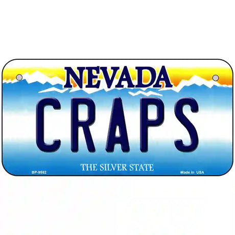 Craps Nevada Novelty Metal License Plate 6" x 3" (BP)